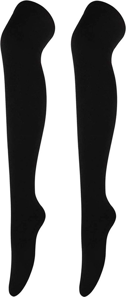 *** Overknee Sokken Koreaanse Japanse Stijl Lange Kousen Perfect voor elke Gelegenheid Kniesokken Kniekousen Overknee Kousen van Heble® *** Zwart