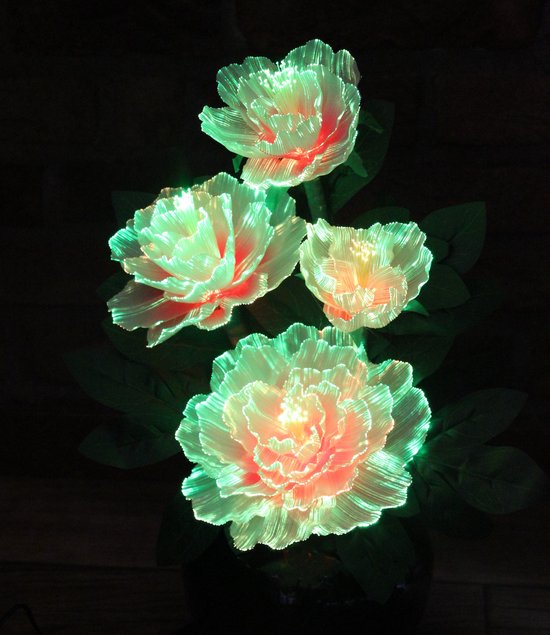 led fiber bloem - lichtgevende bloem - led bloem - kunst bloem - lichtgevende plant - led plant - led fiber plant
