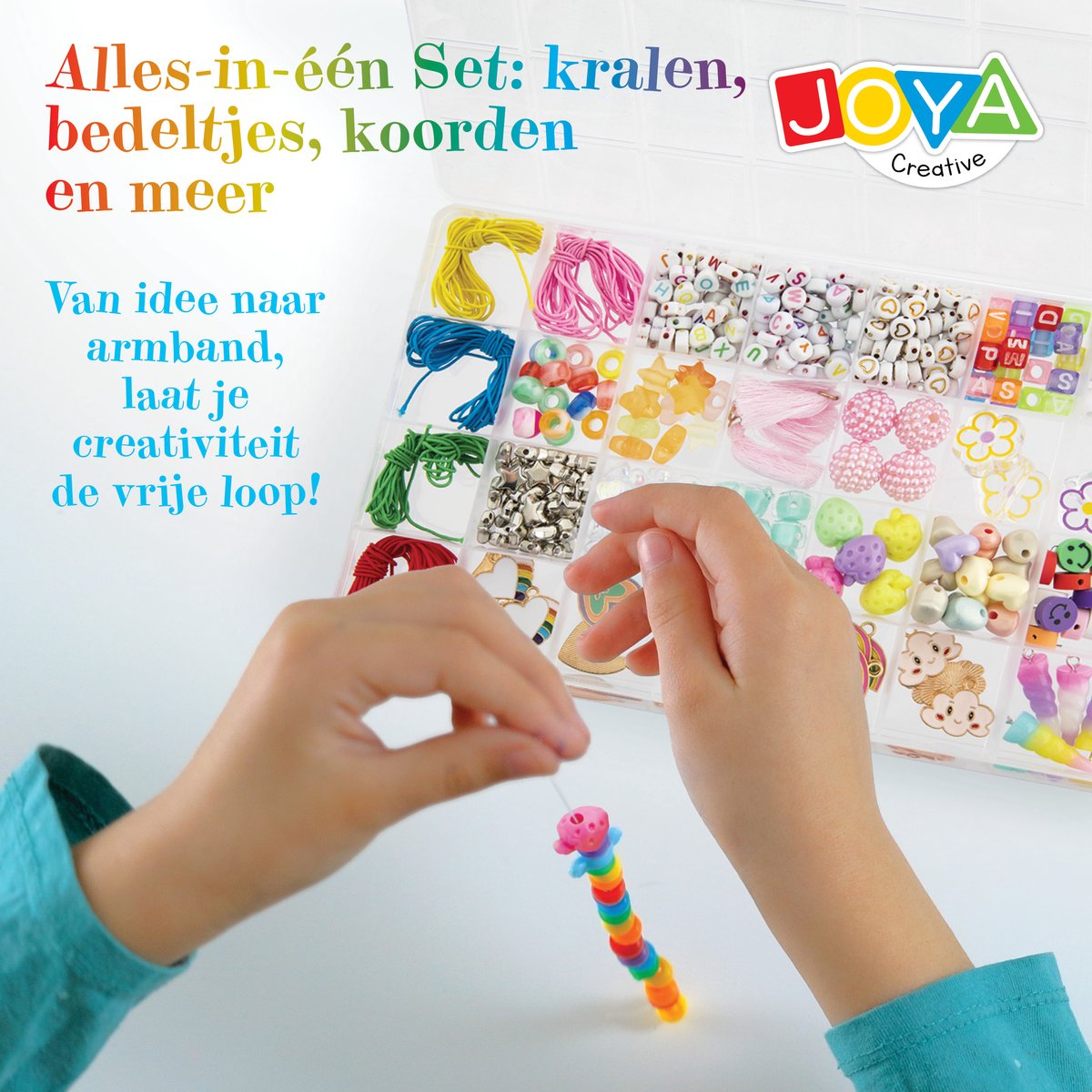 Joya Creative Unicorn Sieraden Maken – DIY Sieradenpakket voor Meisjes met Kralen, Letterkralen en Eenhoornbedels – Knutselset voor Armbandjes en Kettingen – Multicolor — afbeelding 4