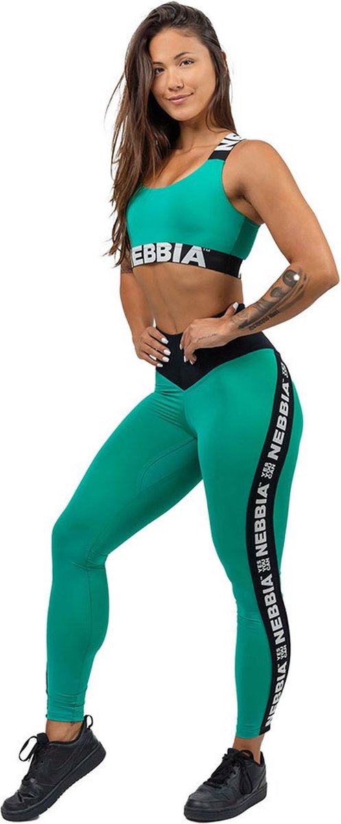 Nebbia Side Stripe Iconic Leggings Met Hoge Taille Groen S Vrouw