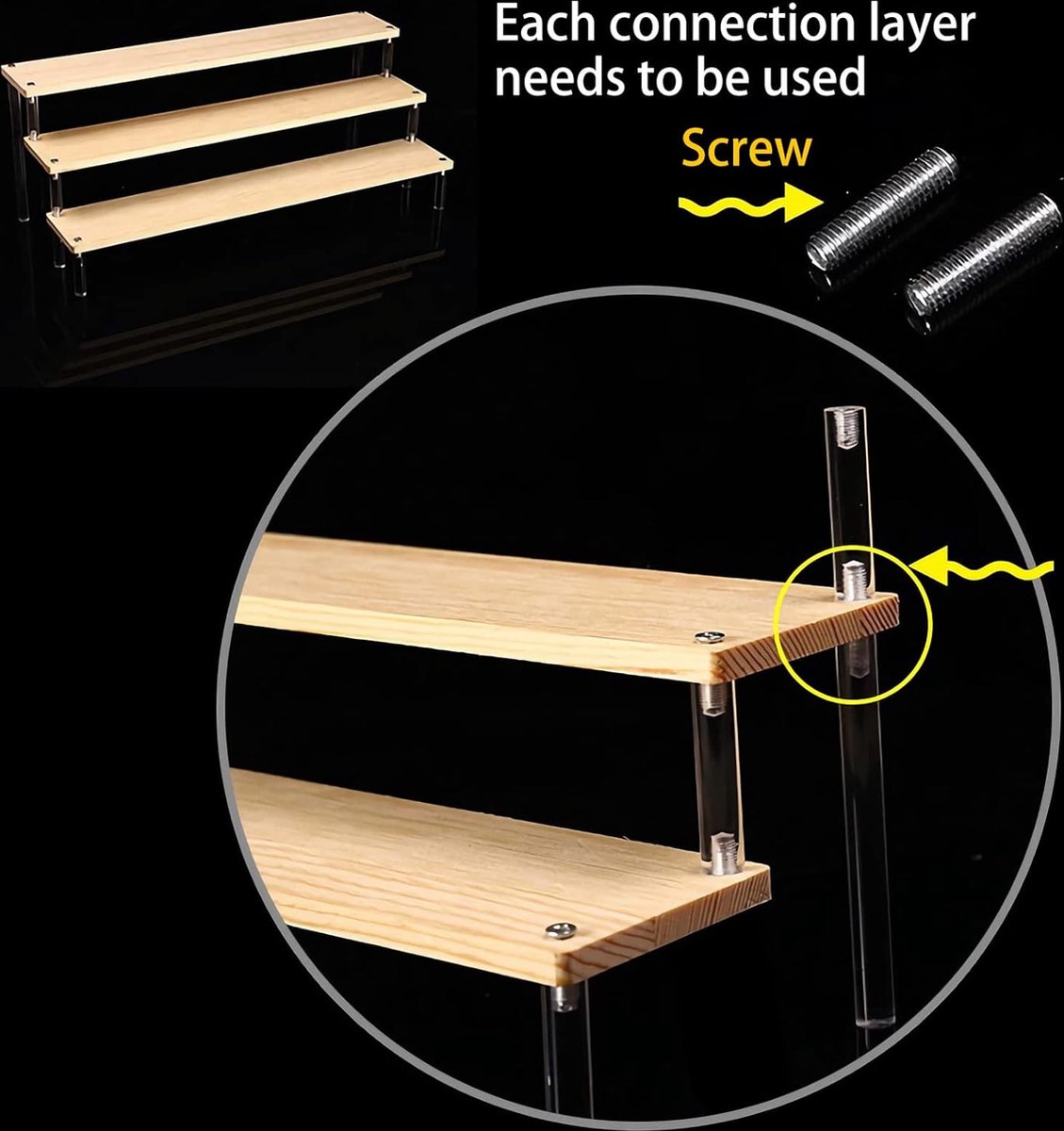 Houten display standaard sieraden display riser 3 dieren hout gegradueerd display rek cupcakes stand tafelrek voor figuren sieraden cupcakes dessert lippenstift nagellak kast 30x8cm — cadeau in Cadeau-ideeën - foto 7