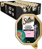Sheba Kattenvoer Classic Paté - Adult - Natvoer - Zalm - kuipjes 22 x 85g