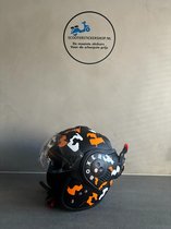 Helmstickers - Shark helm - Boxer helm - Camo - Oranje & Wit - Piaggio Zip Accessoire - Vespa Accessoire