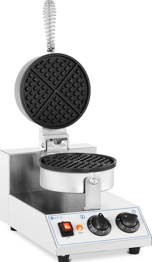 Royal Catering Wafelijzer – rond – 1.300 W