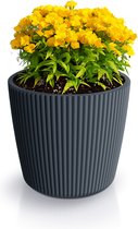 Prosperplast Plantenpot/bloempot Buckingham - buiten/binnen - design kunststof - antraciet - D14 x H13 cm