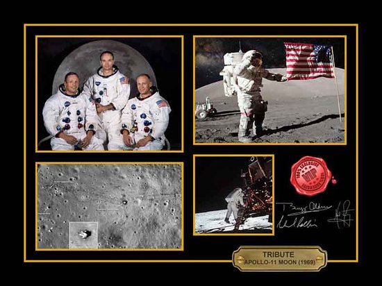 Allernieuwste Toile Peinture VIP Hommage APOLLO 11 Homme sur la Lune - Souvenirs CANVAS - 30 x 40 cm