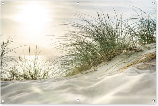 Foto: Tuinposter tuindoek tuinposters buiten duinen met helmgras onder de zon van het duitse nationaal park schleswig holsteinisches wattenmeer 120x80 cm tuin