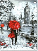 Tuin decoratie Schilderij - Paraplu - Olieverf - 30x40 cm - Tuindoek - Buitenposter