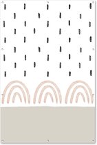 Tuinposter - Regenboog - Pastel - Abstract - Muurdecoratie - Schuttingposter - Tuindecoratie - Tuindoek voor buiten - 120x180 cm