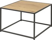 Sohome Vierkante Salontafel Joannie - 60 x 60cm - eikenlook / zwart metaal