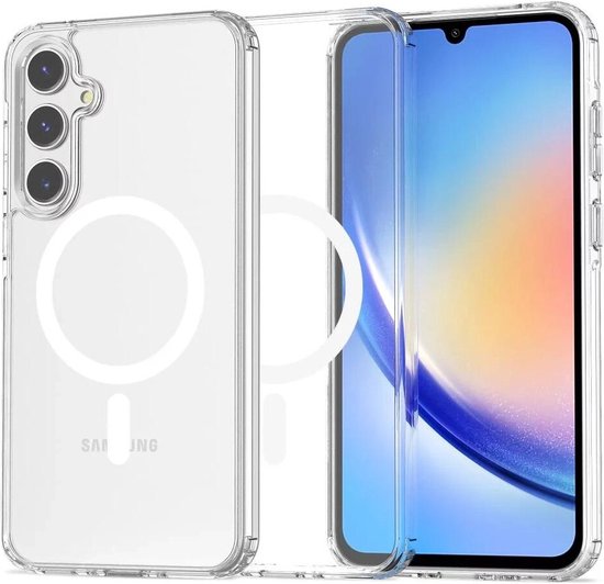 Foto: Transparant hoesje geschikt voor samsung galaxy a55 compatibel met magsafe dun tpu back cover met magneet doorzichtig ultra dun