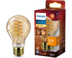 Philips Deco LED - WarmGlow - 50W - E27 fitting - A60 Standaard lampvorm - Amberkleurige lamp