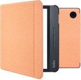 iMoshion Ereader Cover / Hoesje Geschikt voor Kobo Libra H2O - iMoshion Canvas Sleepcover Bookcase met stand - Oranje / Peach