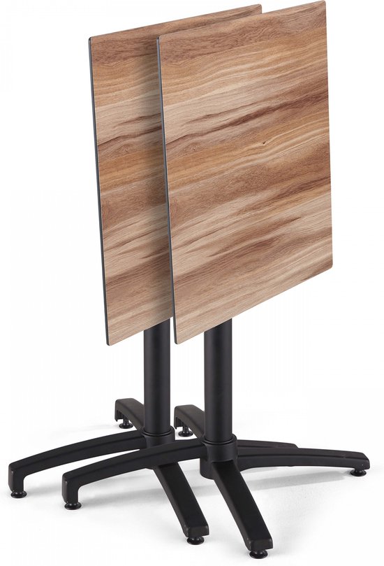 Oviala - Vierkante tuin tafel (70x70cm) kantelbaar donker eiken - Opéra