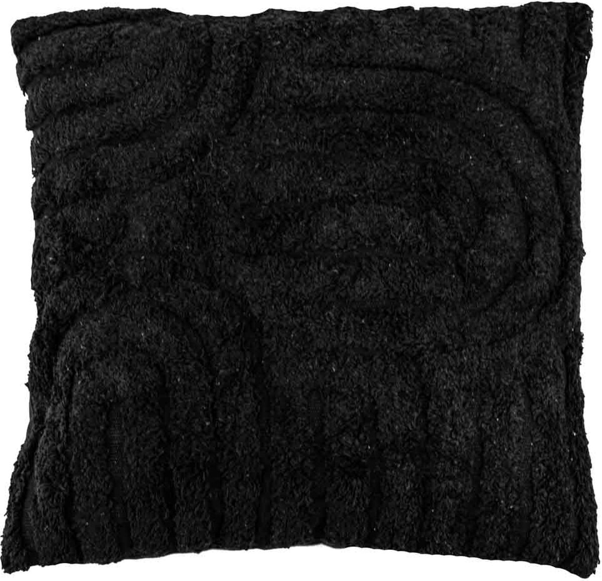 HomeBound by KY | Sierkussen Fluffy organic black | 45x45cm | kussen organisch zwart pluizig