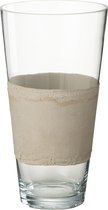 J-Line vaas Delph - glas - transparant/beige - small