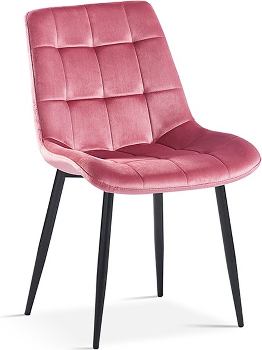 Interiax Eetkamerstoel Lucy Fluweel Roze