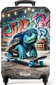 Schildpad op een skateboard