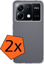 Hoesje Geschikt voor Xiaomi Poco X6 Hoesje Siliconen Cover Case - Hoes Geschikt voor Xiaomi Poco X6 5G Hoes Back Case - 2-PACK - Transparant