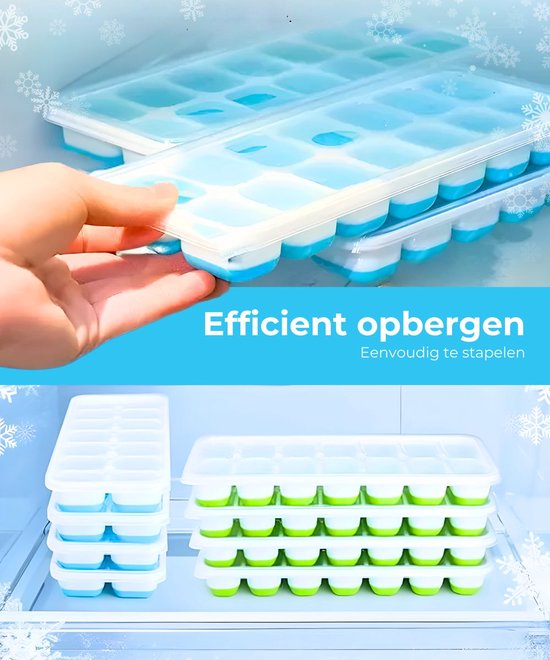 3 stuks ijsblokjesvormen siliconen met deksel, ijsblokjeshouder BPA-vrij, ijsblokjeshouder met deksel, lekvrij babyvoeding, siliconen vorm ijsblokjes vierkante ijsblokjesmaker box met clip, 14 cellen 3 stuks ijsblokjesvormen siliconen met deksel, ijsblokjeshouder BPA-vrij, ijsblokjeshouder met deksel, lekvrij babyvoeding, siliconen vorm ijsblokjes vierkante ijsblokjesmaker box met clip, 14 cellen
