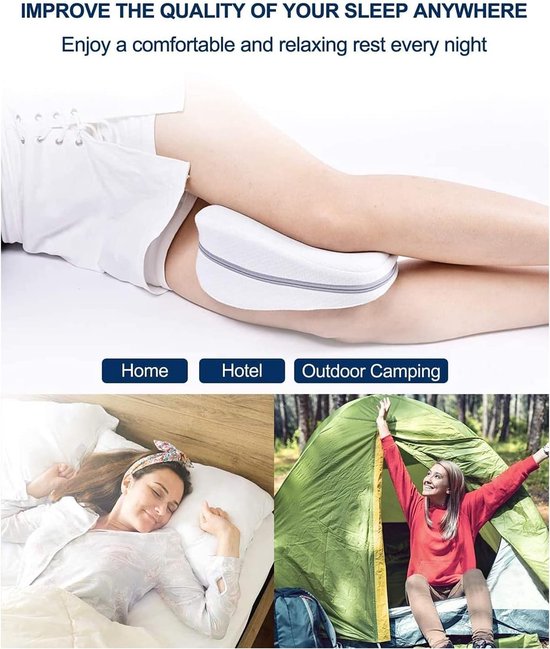 Kniekussen zijslapers - 33 cm 500 g zacht schuim, orthopedisch