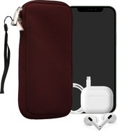 kwmobile telefoontasje universeel geschikt voor XXL - 7" smartphones - 17,7 x 8,5 cm - Hoesje met rits en polslusje -In bordeaux-violet -