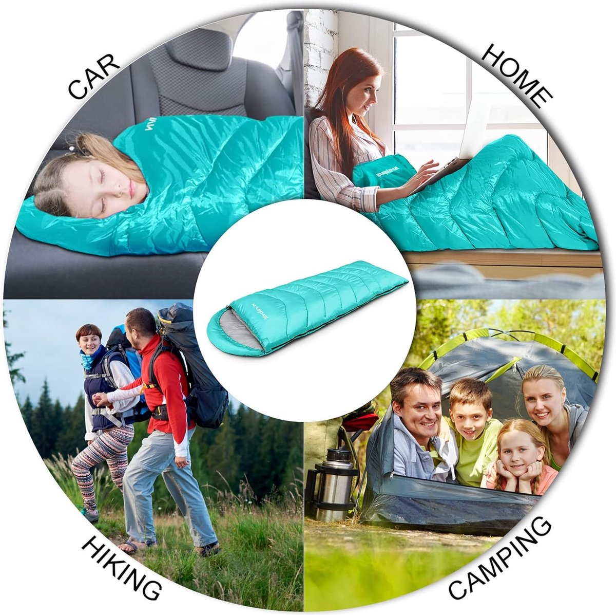 Couverture De Camping 4 En 1 Night Cat – Sac De Couchage 3 Saisons, Poncho, Oreiller Lombaire, Portable Et Léger - 6
