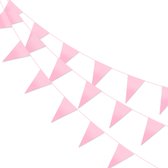 LUQ – Luxe Roze Slingers – Vlaggenlijn 10 Meter - Verjaardag Slinger Versiering Feestversiering Vlaggen Decoratie