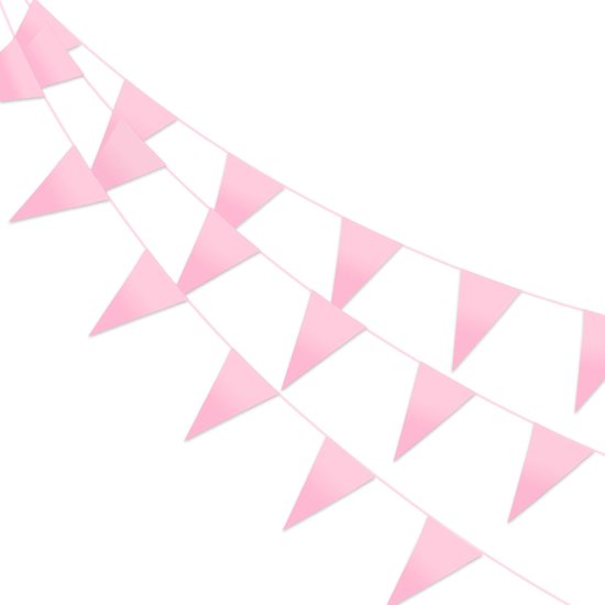 LUQ – Luxe Roze Slingers – Vlaggenlijn 10 Meter - Verjaardag Slinger Versiering Feestversiering Vlaggen Decoratie