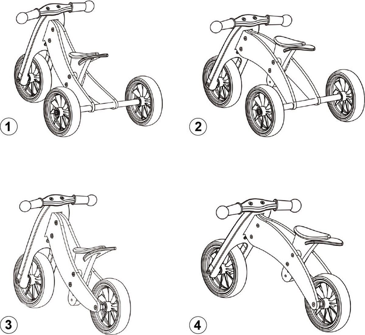Petite Amélie ® Loopfiets - Houten - Vanaf 1 jaar - 4 in 1 Loopfiets - Stimuleert motoriek & balans - Groen thumbnail 8