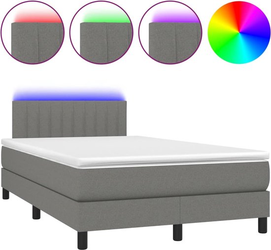Contour cadre de lit vidaXL Boxspring met matras stof donkergrijs 120x190 cm3287001