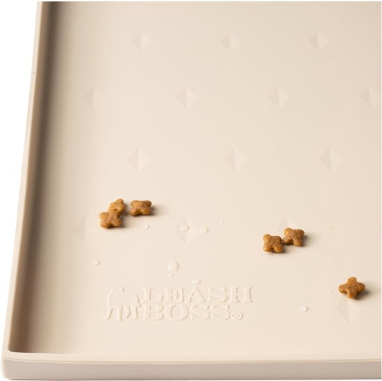 Foto: Splash mat medium large voermat katten honden met grote lip antislip en waterdichte siliconen voermat voor voedsel water of fontein 51 x 33 cm beige 