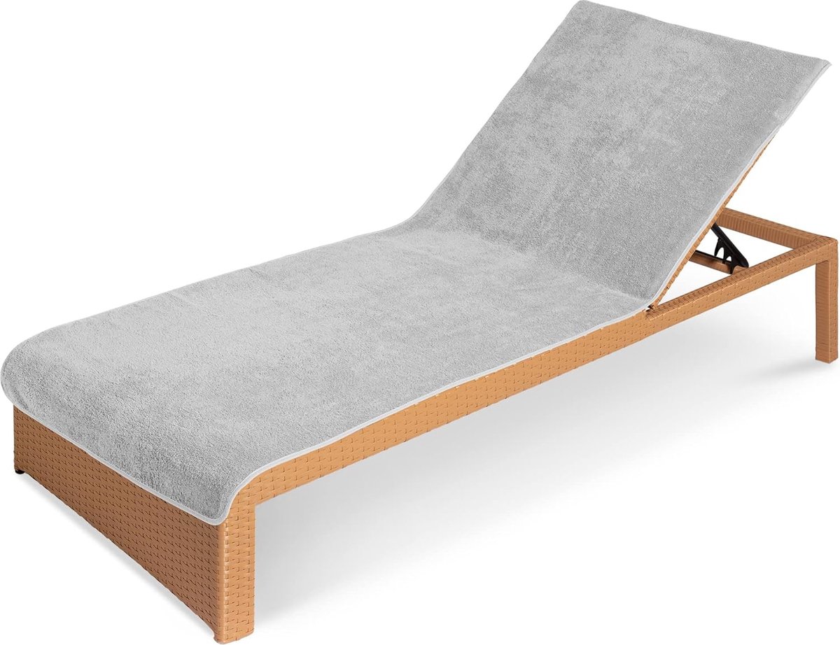 Badstof beschermhoes voor ligstoelen en tuinfauteuils - 75 x 200 cm, lichtgrijs