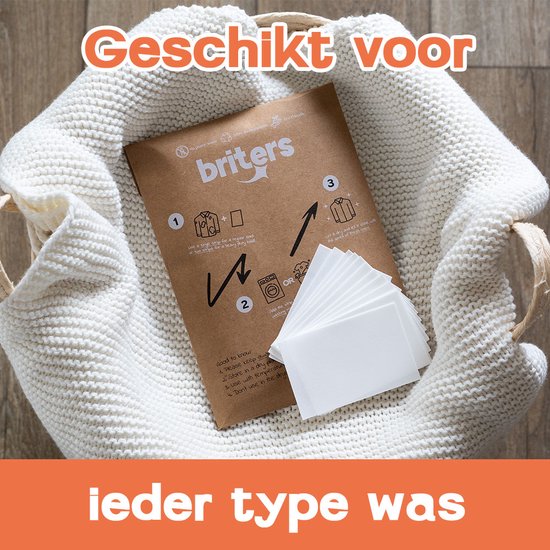 Briters Wasstrips - 100 wasbeurten - Ecologische Wasmiddeldoekjes - 100% plasticvrij - Fresh Linen - Eco Wasmiddel - Wash Sheets - Duurzaam wassen