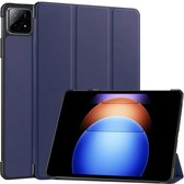 Case2go - Tablet hoes geschikt voor Xiaomi Pad 6S Pro - Tri-fold Case - Auto/Wake functie - Donker Blauw