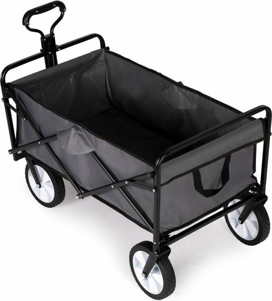 Multistore Bolderkar opvouwbaar 100L en 80kg draagkracht - strandkar - bolderwagen - 360º voorwielen - grijs van Multistore — afbeelding 3