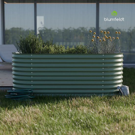 Homgoday Verhoogd bloembed van verzinkt staal, antraciet