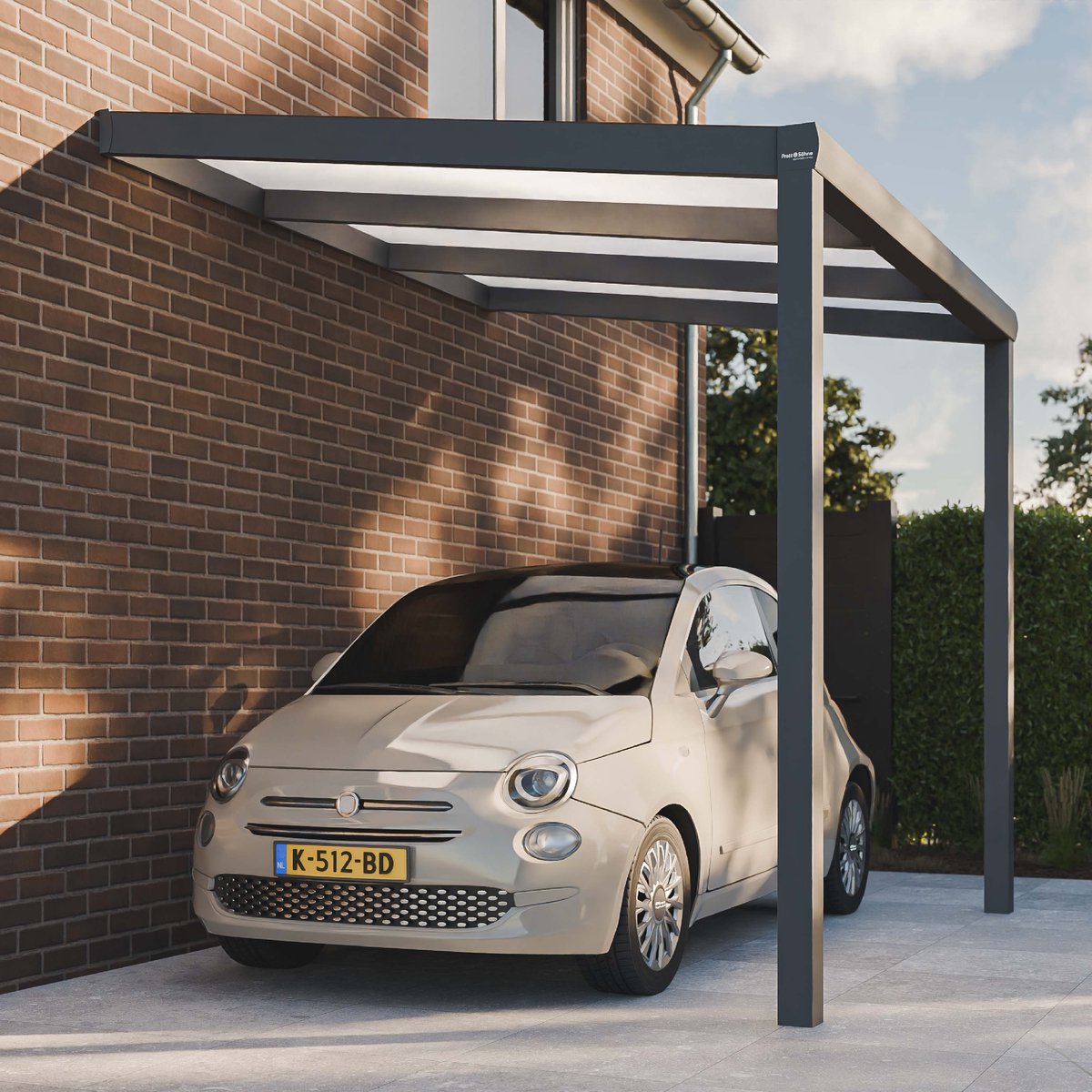 Pratt & Söhne carport opaal polycarbonaat 16 mm 3 x 2,5 m