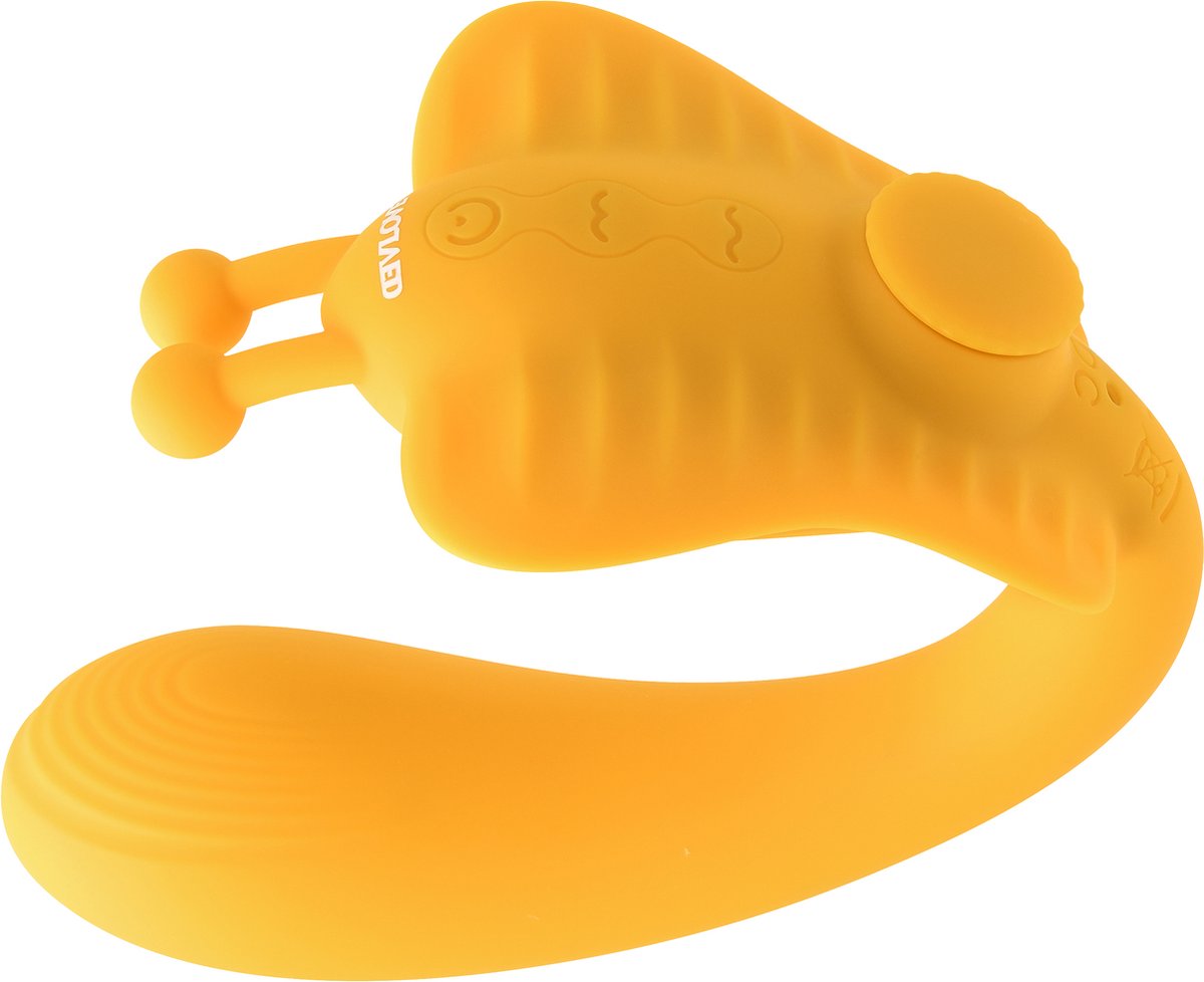 The Monarch Strapless Strap On Vibrator - Geel