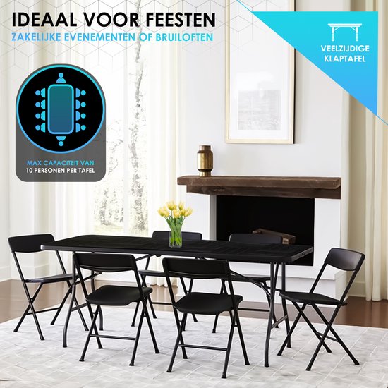 Duerté Luxe Klaptafel Inclusief Grijze Tafelrok - Ideaal als Campingtafel - Opvouwbare Tuintafel & Inklapbare Tafel - Belastbaar tot 250 KG van Duerté Luxe — afbeelding 5