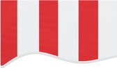 vidaXL - Vervangingsdoek - voor - luifel - gestreept - 5x3,5 - m - rood - en - wit