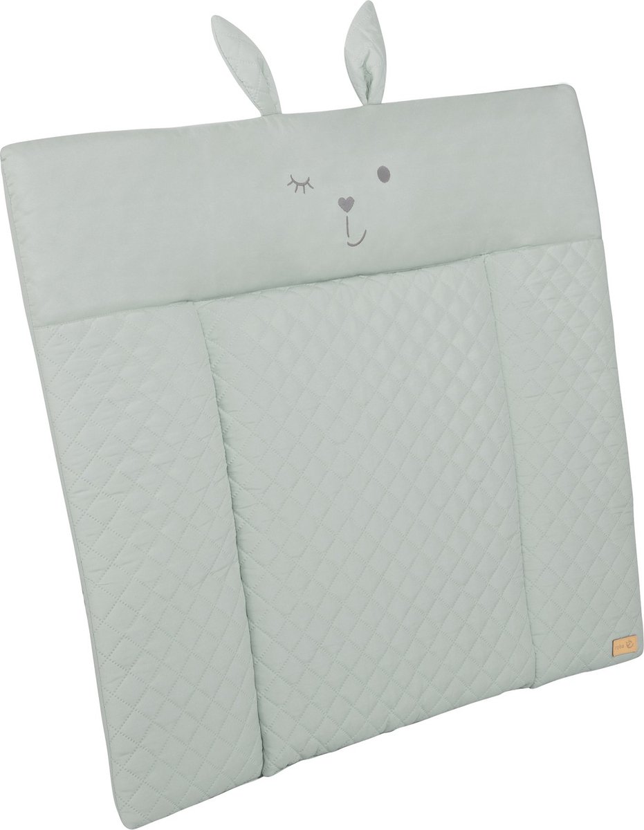Goedkoopste roba Zachte Verschoonmat met Konijnengezicht - Gewatteerde Luierwisselmat 'roba Style' - 75x85 - Frosty Green