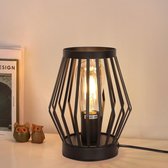 Goeco Tafellamp - 17*22cm - Klein - E27 - Cage Design - Decoratieve Bedlamp - Oplaadbare Lamp - voor Feestcadeau, Tuin, Slaapkamer, Woonkamer - Lamp Niet Inbegrepen