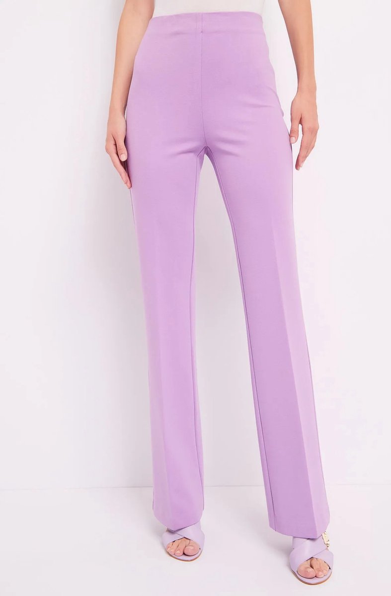 GAUDI - Stretch flare broek viscose blend 411BD24002 Lila - Maat : XS