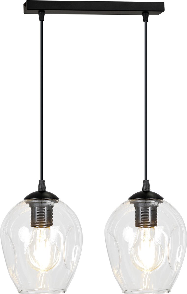 Emibig Nokia dubbele transparant glas enkele pendellamp E27 - Perfecte verlichting voor elke ruimte