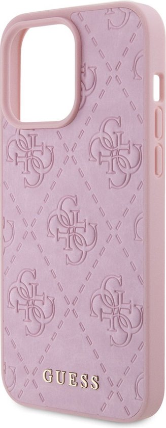 Guess 4G Stamped Back Case - Geschikt voor Apple iPhone 15 Pro (6.1") - Roze
