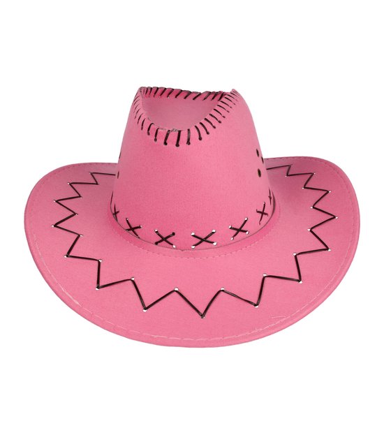 Cowboyhoed Cowboy Hoed Hat Stiksel Zwart Roze Festival Western Thema Feest