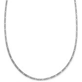 Argentia | 925s | 2 mm Gerhodineerde Sterling Zilveren Ketting met Figaro Schakels