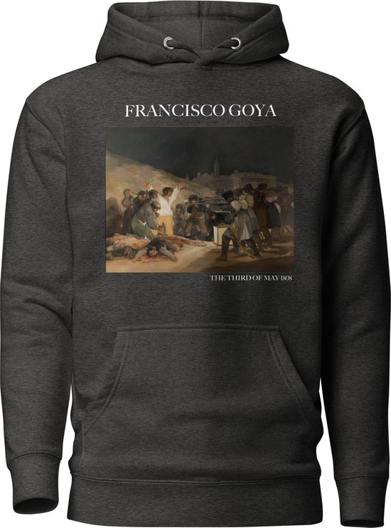 Francisco Goya 'De Derde mei 1808' ("The Third of May 1808") Beroemd Schilderij Hoodie | Unisex Premium Kunst Hoodie | Charcoal Heather | XL