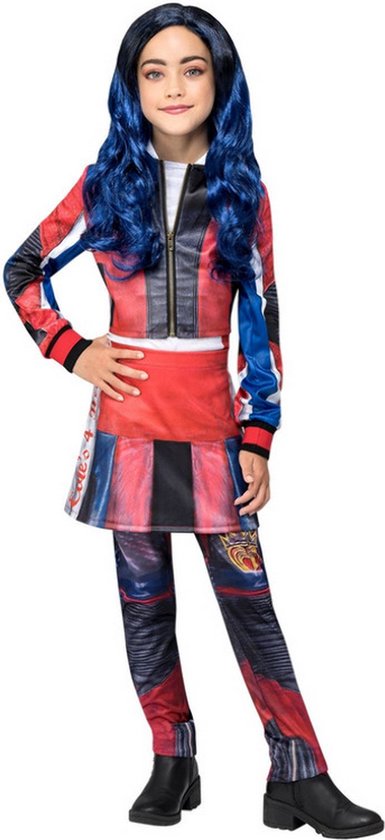 Smiffy's - Megastoere Disney Descendants Evie - Meisje - Blauw, Rood - Medium - Carnavalskleding - Verkleedkleding